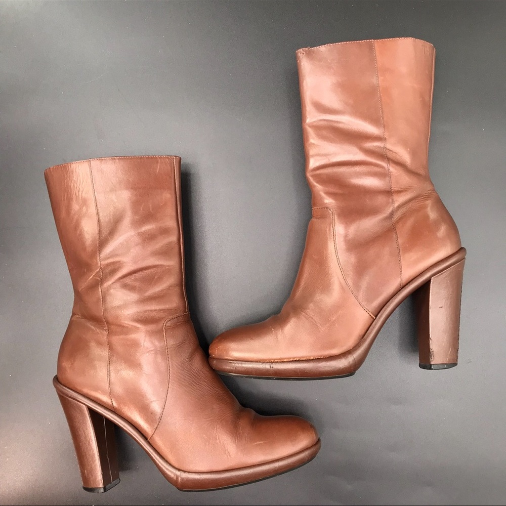 Tommy Hilfiger Brown Leather Women's Boots Size 8.5